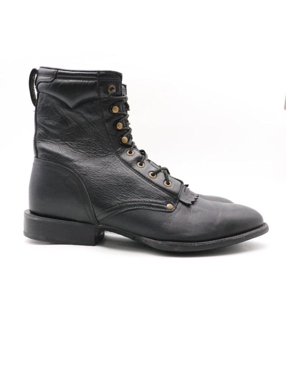 Twisted X Black Leather Men's Size 12 D Kiltie Boots Lace Up Boots MLC0002